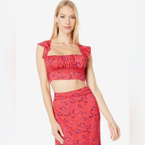 FREE PEOPLE Bijou Cherry Combo Top Size 8 - Picture 1 of 11